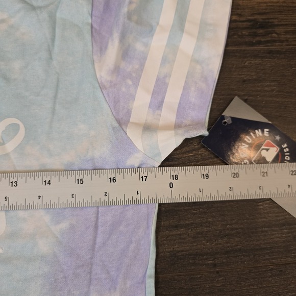 San Diego Padres Tie Dye Womens Short Sleeve M Majestic NWT Blue Green - Picture 6 of 6